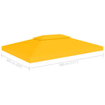 2-Tier Gazebo Top Cover 310 g/m² 4x3 m Yellow 312076