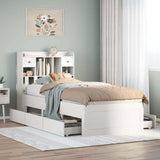 Bookcase Bed without Mattress White 90x200 cm Solid Wood Pine 3308970