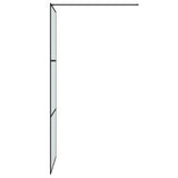Walk-in Shower Wall Black 80x195 cm Frosted ESG Glass 152110