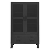 Storage Chest Black Metal 70 x 40 x 115 cm Industrial 339621