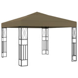Gazebo with LED String Lights 3x3 m Taupe Fabric 3070330