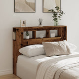LED Headboard Old Wood 140x18.5x103.5 cm Engineered Wood 857686