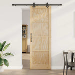 Sliding Door Manual Natural and black 78 x 232 cm 3333502