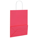 Paper Bags 250 pcs with Handles Pink 21x11x28 cm 4101671