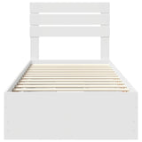 Bed Frame with Drawer White 90 x 190 cm Engineer Wood 3411534