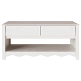 Coffee Table Drammen White 99 x 55 x 45 cm Solid Pine Wood 42003045
