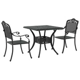 Garden Table Set 3 pcs Black Cast Aluminium 3334741