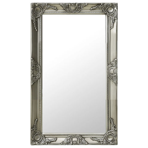 ZNTS Wall Mirror Baroque Style 50x80 cm Silver 320322