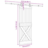 Sliding Door NARVIK Natural and Black 70 x 210 cm 3445377