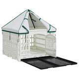 4 Panel Dog Playpen with Roof 122 x 106.5 x 82 cm Plastic White 42027216