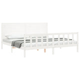 Bed Frame without Mattress White Super King Size Solid Wood Pine 3193222