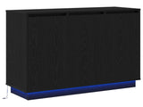 LED Sideboard Black Oak 90 x 32 x 75 cm Engineered Wood 869675