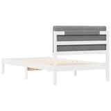 Bed Frame with Upholstered Headboard Light Grey 100 x 200 cm 878073