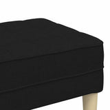 Bench with Cushion Black 113 x 57 x 39 cm Fabric 42001937