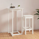 Bar Table White 60x60x110 cm Solid Wood Pine 822178