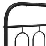 Metal Bed Frame without Mattress with Footboard Black 90x190cm 377127