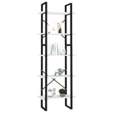 5-Tier Book Cabinet White 60x30x175 cm Engineered Wood 3081978