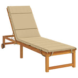 Sunlounger Cushion GEMERT 100% Polyester Beige 200 x 60 x 3 cm 948513