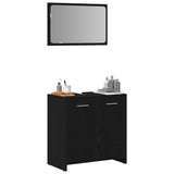 Bathroom Cabinet with Mirror Black Oak Engineered Wood 862014
