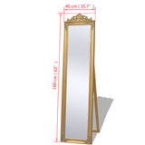 Free-Standing Mirror Baroque Style 160x40 cm Gold 243692