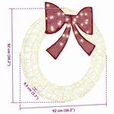 Wreath with 80 LEDs Warm white 92 x 92 x 9.5 cm Acrylic 42019125