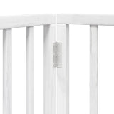 Dog Gate with Door Foldable 12 Panels White 600 cm Poplar Wood 3155536