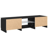 TV Cabinet Black Oak 140 x 38.5 x 36 cm Engineered Wood 862563