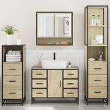 ZNTS 4 Piece Bathroom Furniture Set Sonoma Oak Engineered Wood 3301291