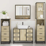 4 Piece Bathroom Furniture Set Sonoma Oak Engineered Wood 3301291