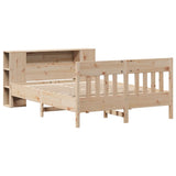 ZNTS Bookcase Bed without Mattress 160x200cm Solid Wood Pine 3323176