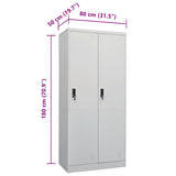 Wardrobe Light Grey 80x50x180 cm Steel 335967