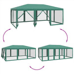 Party Tent with 10 Mesh Sidewalls Green 6x4 m HDPE 4010068