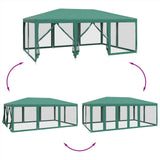 Party Tent with 10 Mesh Sidewalls Green 6x4 m HDPE 4010068