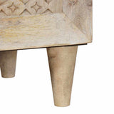 Sideboard Bleached White 80 x 33 x 75 cm Solid Mango Wood 4018143