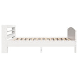 Bed Frame without Mattress White 75x190 cm Small Single Solid Wood Pine 3306991