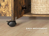 Multi-Storage Six-Person Drop Leaf Dining Table - Rustic Brown T3398P343307