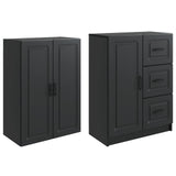 Cabinet Set 2 pcs Black Engineered Wood 3416980