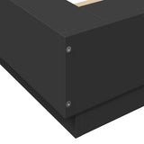 Bed Frame with LED Lights without Mattress Black 150x200cm 3281092