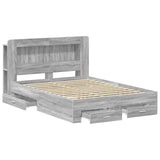Bed Frame with Storage Grey Sonoma 160 x 200 cm Engineered Wood 3433887