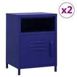 Nightstands 2 pcs Navy Blue 35x35x51 cm Steel 3095215