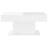 ZNTS Coffee Table High Gloss White 96x50x45 cm Engineered Wood 806837