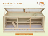 Wooden Hamster Cage, Small Animals Hutch with Tray, Openable Top, Exercise Play House Pen, 115L x T3398P349833