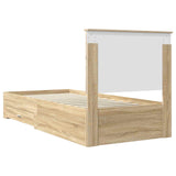 Bed Frame with Headboard Sonoma Oak 90 x 190 cm Engineered Wood 3411361