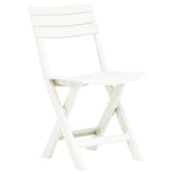 Garden Chair Set of 2 White Plastic Standard Foldable 48786