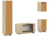 4 Piece Bathroom Cabinet Set EDE Sonoma Oak Engineered Wood 3417902