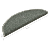 Stair mats 15 pcs 56 x 17 x 3 cm Non-Slip Dark Green 322360
