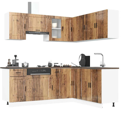 ZNTS 11 Piece Kitchen Cabinet Set Porto Old Wood Engineered Wood 3314969