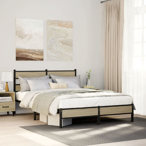 Bed Frame without Mattress Sonoma Oak 160x200 cm Engineered Wood 4017257