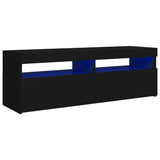 TV Cabinet with LED Lights Black 120x35x40 cm 804374