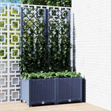 Garden Planter with Trellis Blue Grey 80x40x136 cm PP 318251